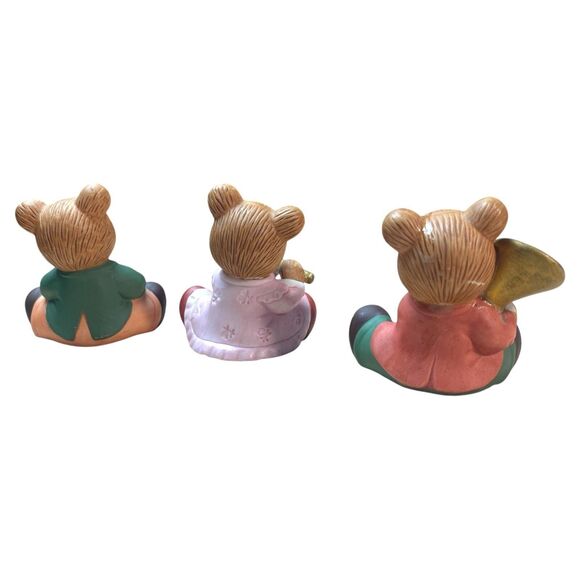 Homco Musical Bear Band Figurines #1422 Set of 6 Vintage  Orchestra - Picture 6 of 9